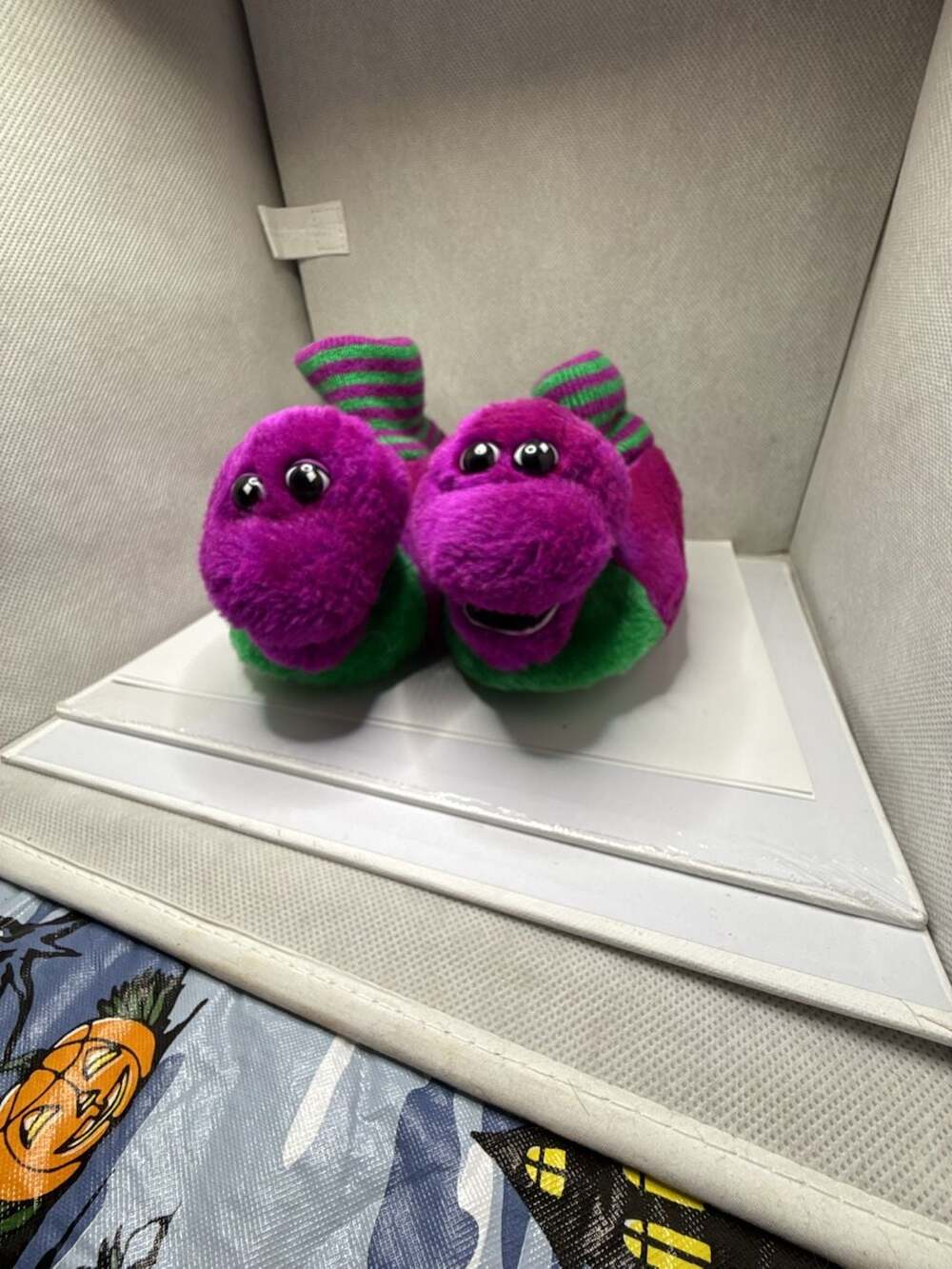 Vintage Barney the Dinosaur Infant Toddler Size 1 Slippers 1990s